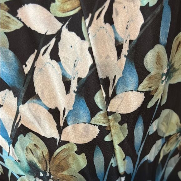 Badgley Mischka Blue Floral Collared Sheath Sz 8 *Flawed* - Picture 8 of 8